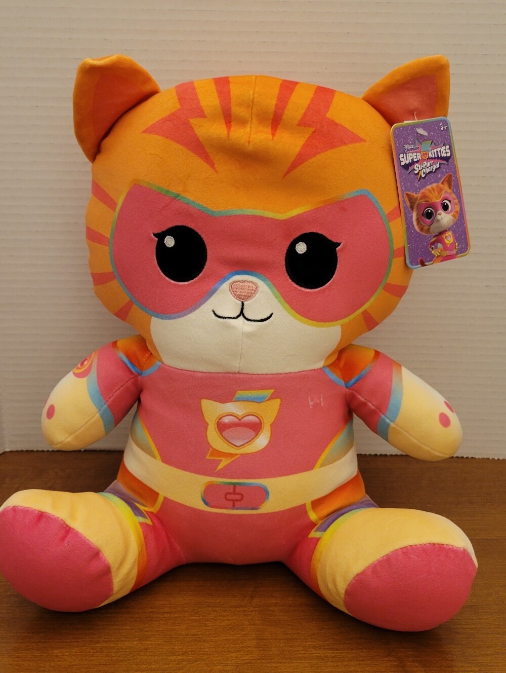 Super Kittie-Ginny-Weighted Plush Orange/Pink Cat. NEW